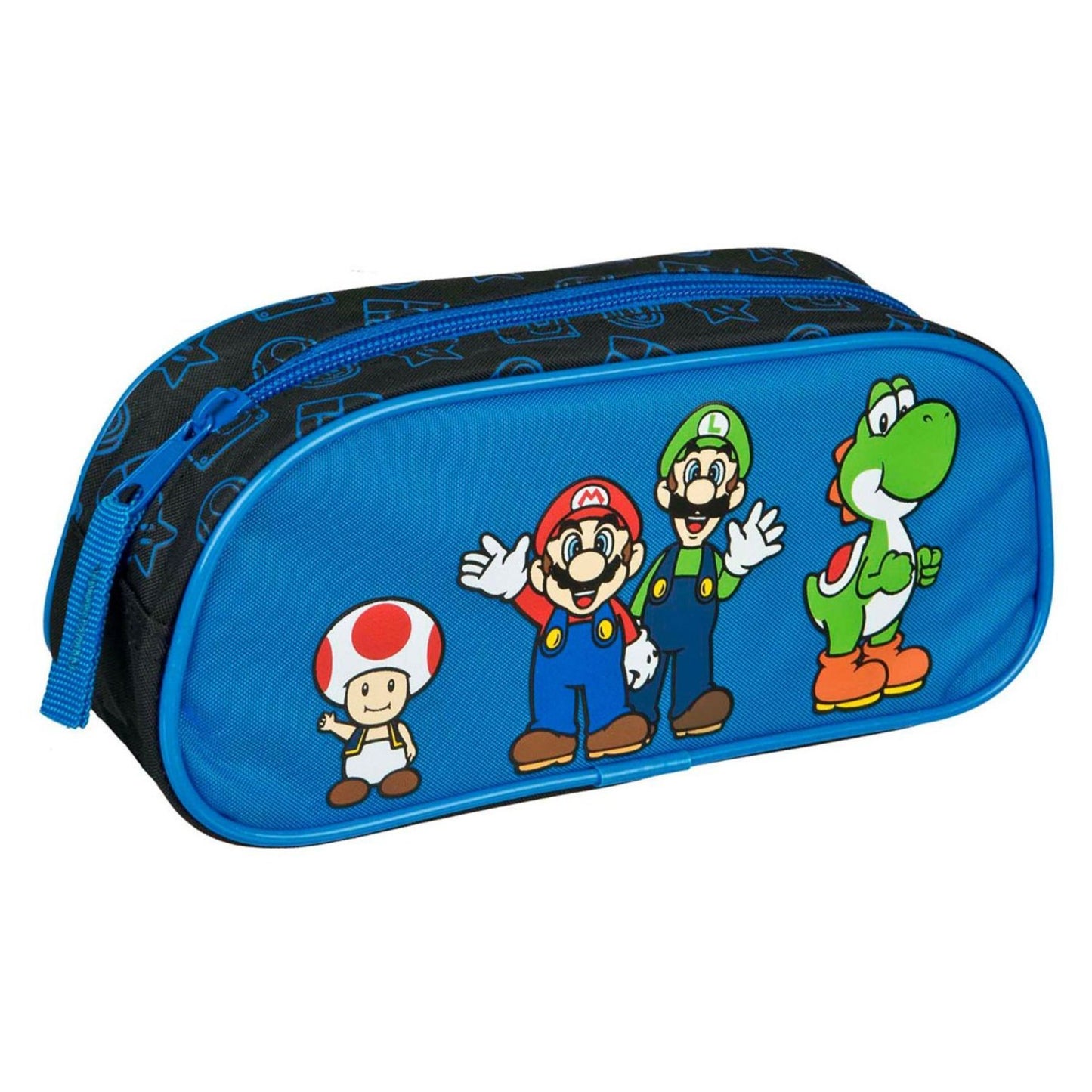 Super Mario Mäppchen Kinder Schulmäppchen Etui Stifte Tasche Blau