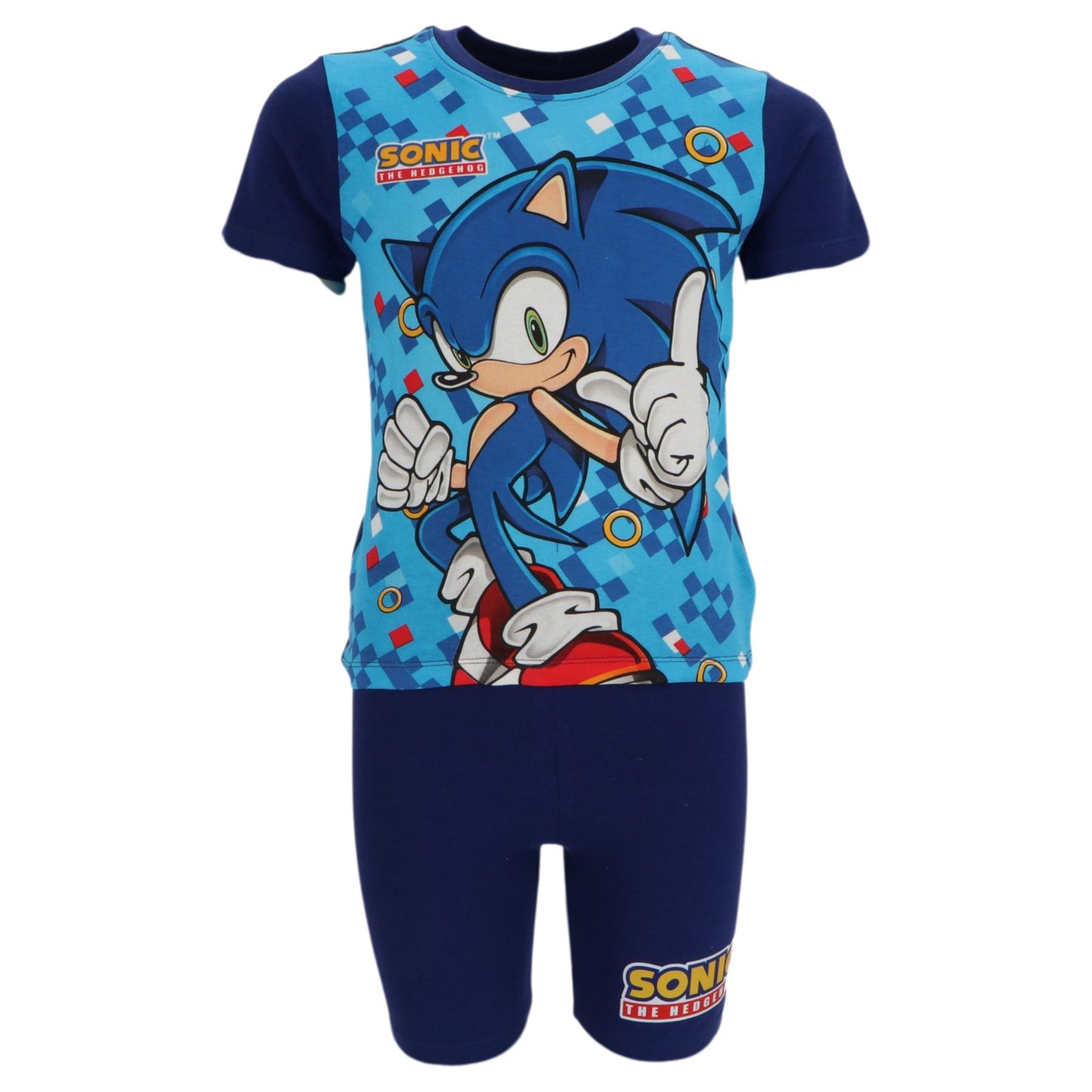Sonic the Hedgehog Shortama Kinder Baumwolle Schlafanzug Set kurzarm und shorts