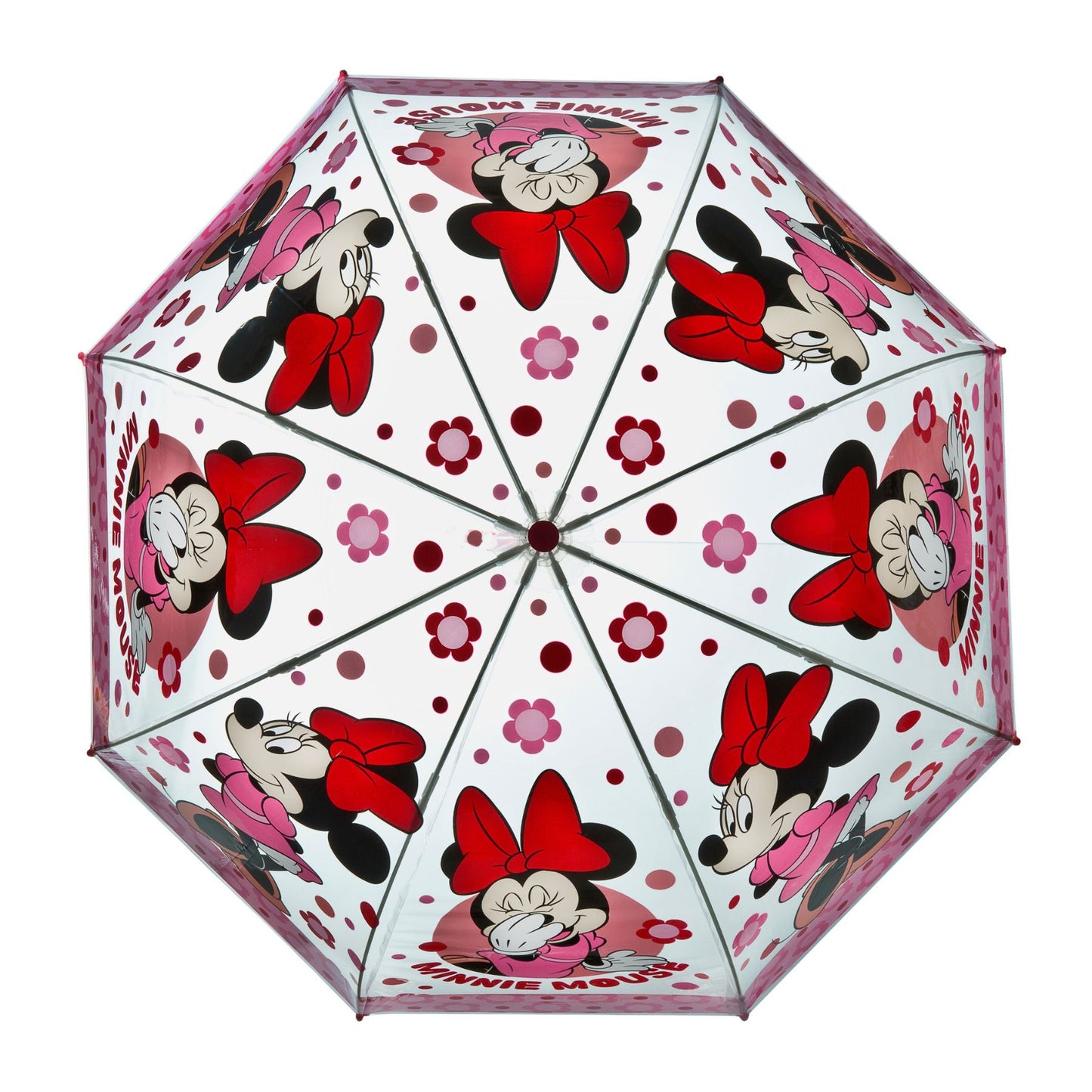 Disney Minnie Mouse ⌀ 69 cm Regenschirm transparent Kinder Schirm für Regen Alltag