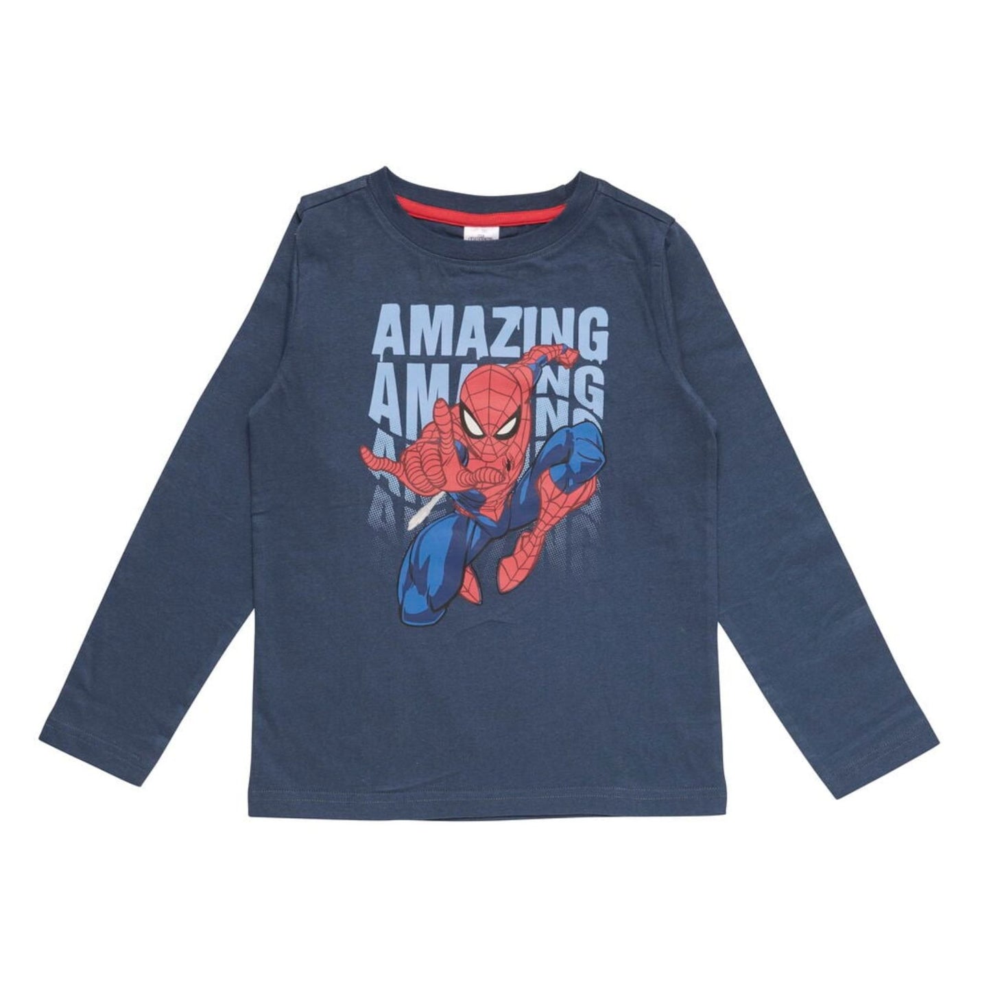 Marvel Spider Man Kinder Baumwollshirt blau Langarmshirt Freizeit Oberteil