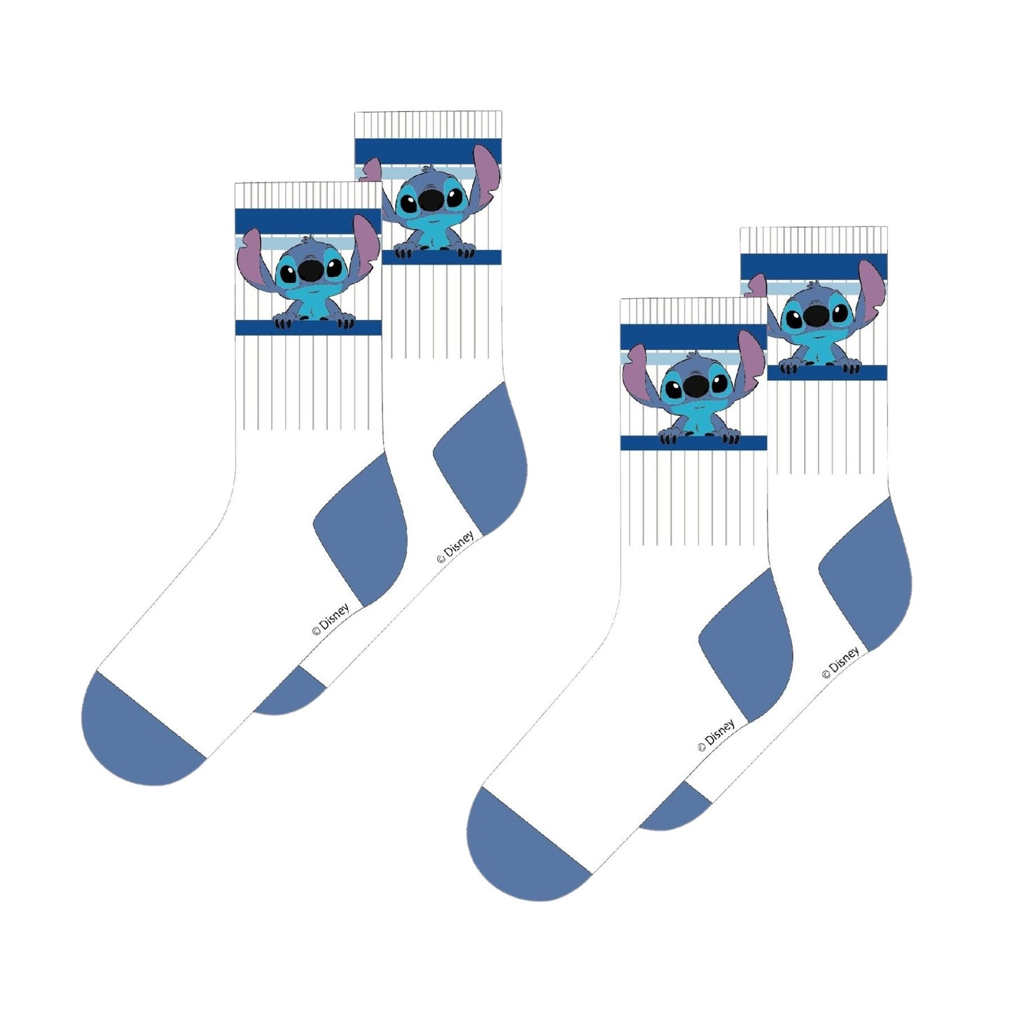 Lilo & Stitch 2'er Pack Kindersocken Sportsocken Baumwollmischung Weiß
