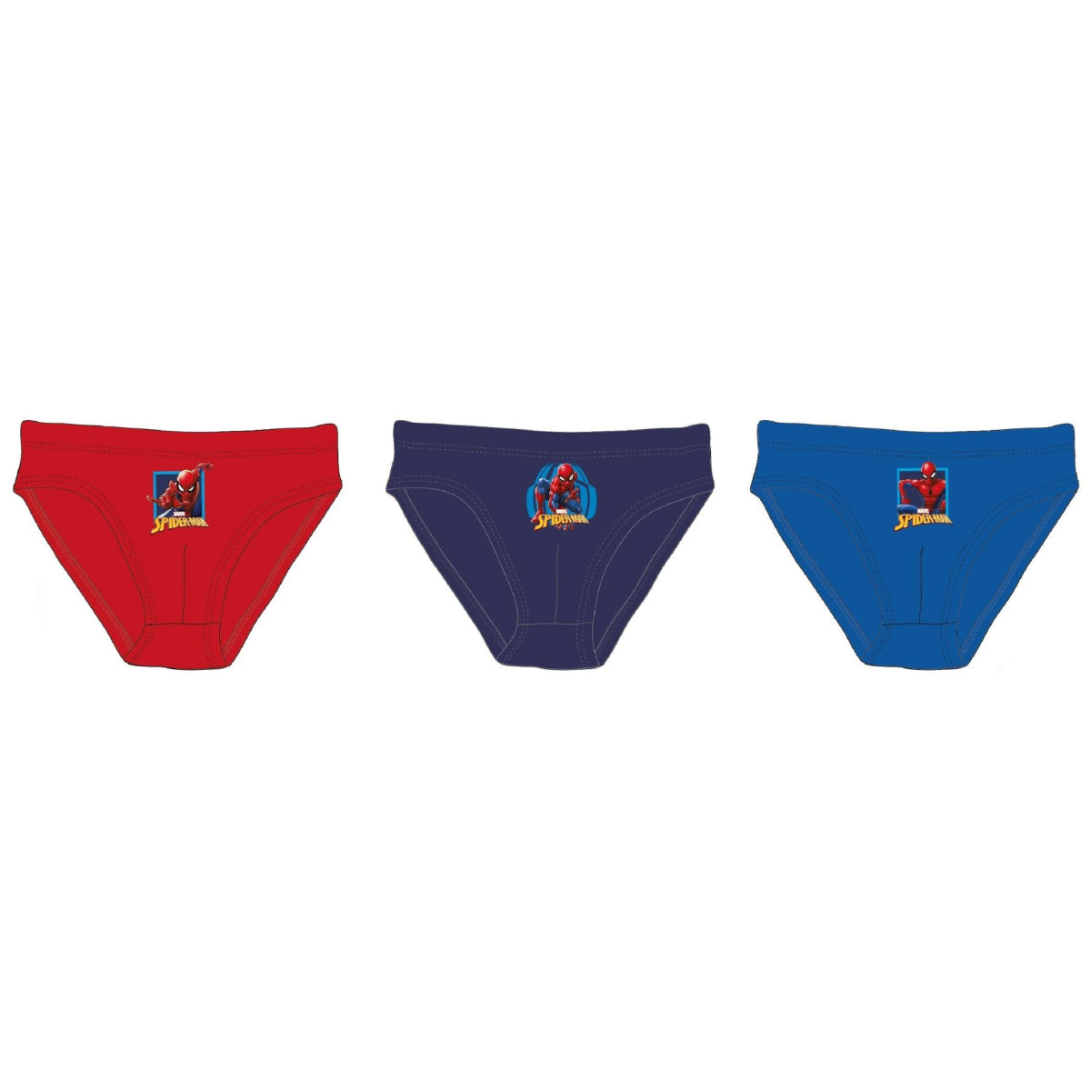 Spiderman Jungen Slips 3er Pack Baumwolle Unterwäsche Kinder Mehrfarbig