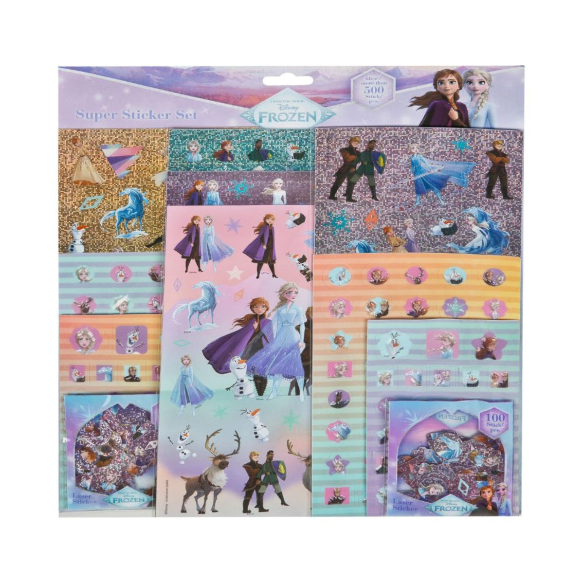Disney Frozen Sticker Set 500 Stück Aufkleber Mehrfarbig Basteln Dekoration Schule