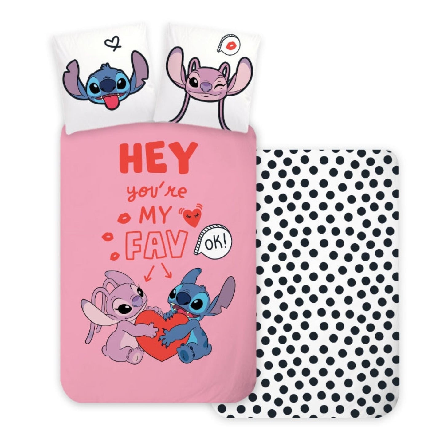 Disney Lilo & Stitch Bettbezug Rosa Baumwolle Kinderbettwäsche Schlafset 140 × 200 cm