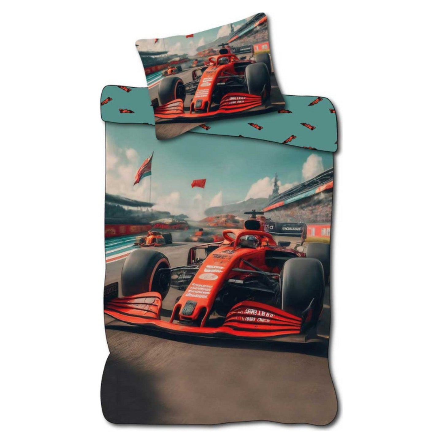 Motorsport Bettbezug Mehrfarbig Baumwolle Rennsport Bettwäsche 140 × 200 cm