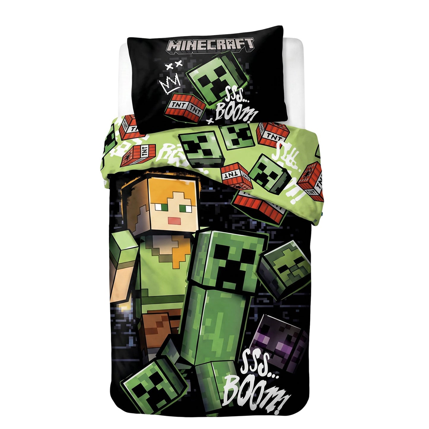 Minecraft Bettwäsche Set Baumwolle Bettbezug Kissenbezug 140 x 200 cm 60 x 63 cm