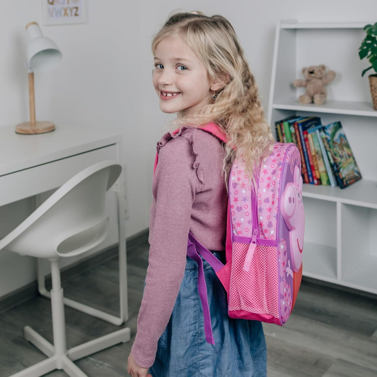 Peppa Pig Kinder Rucksack mit 3D Front für Kita Schule und unterwegs