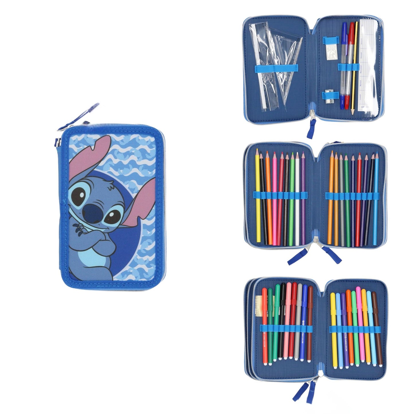 Disney Lilo & Stitch Federmäppchen Kinder 44 teilig gefüllt für Schule und Freizeit