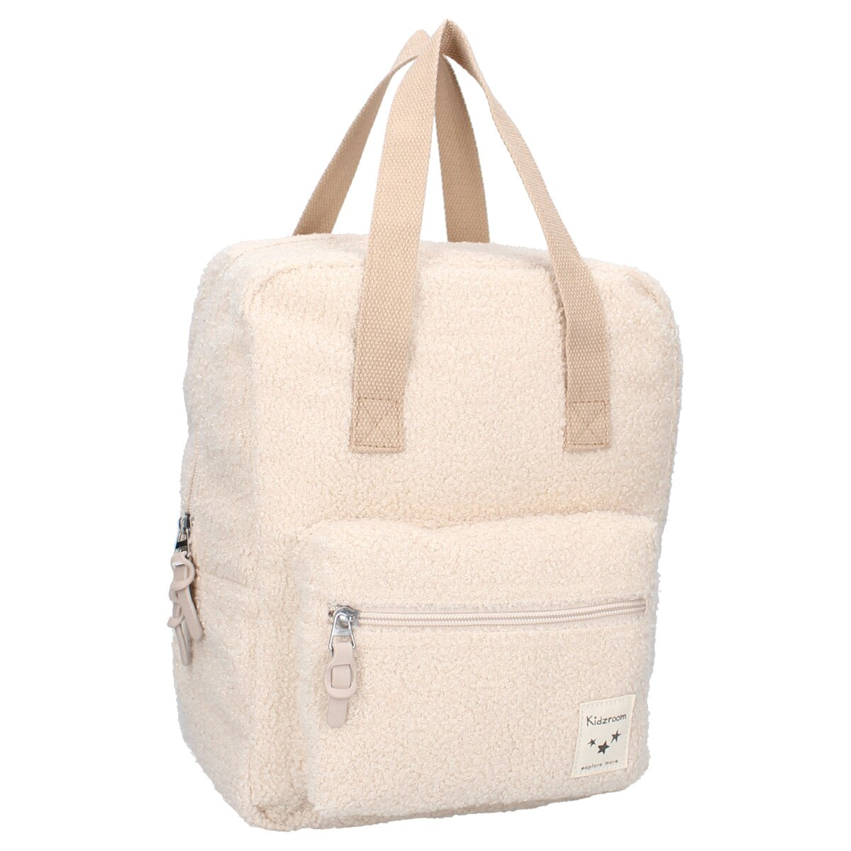 Kidzroom Rucksack – Teddystoff Kinderrucksack mit Fronttasche