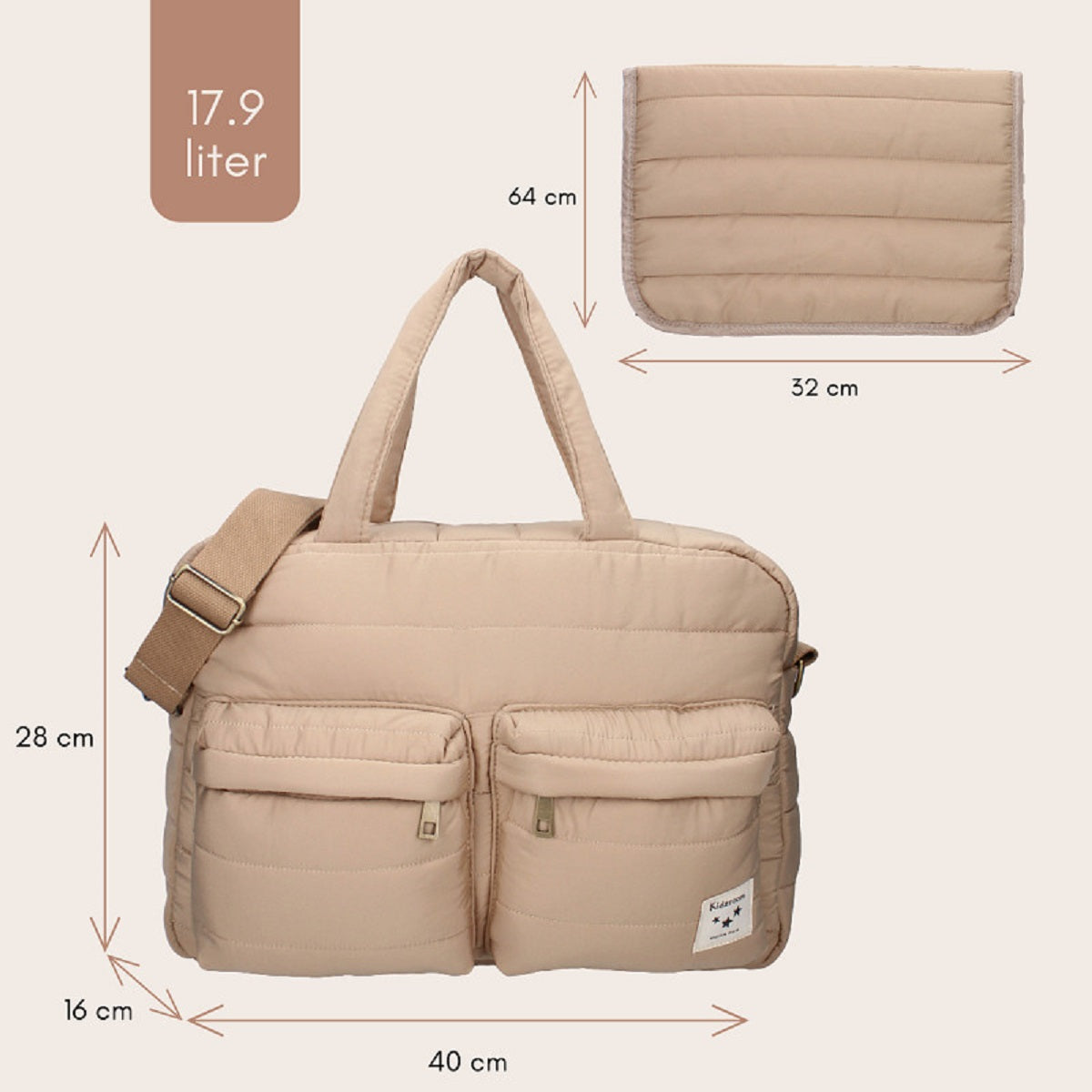 Kidzroom Wickeltasche Gracious – Stilvolle & praktische Baby-Tasche