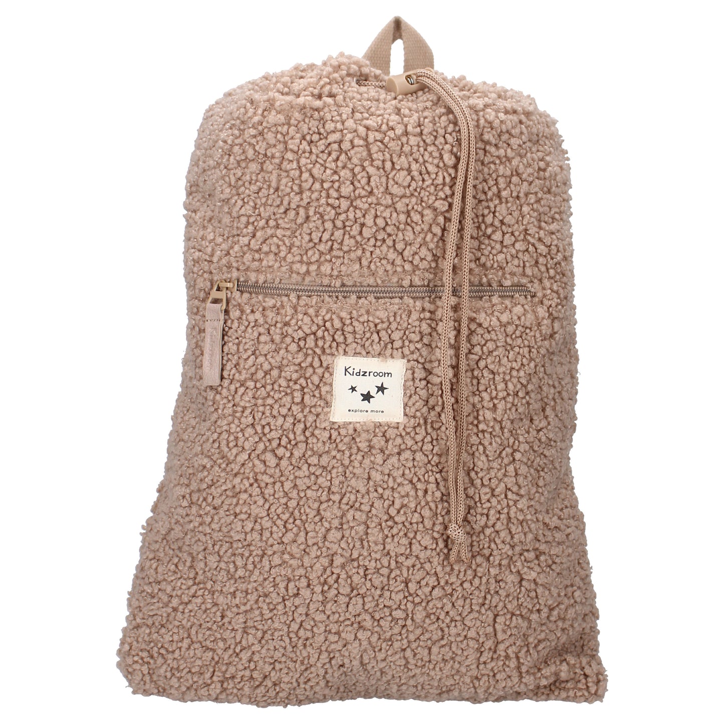 Kidzroom Turnbeutel Teddy in Town – Beige Beutel aus flauschigem Teddy-Stoff