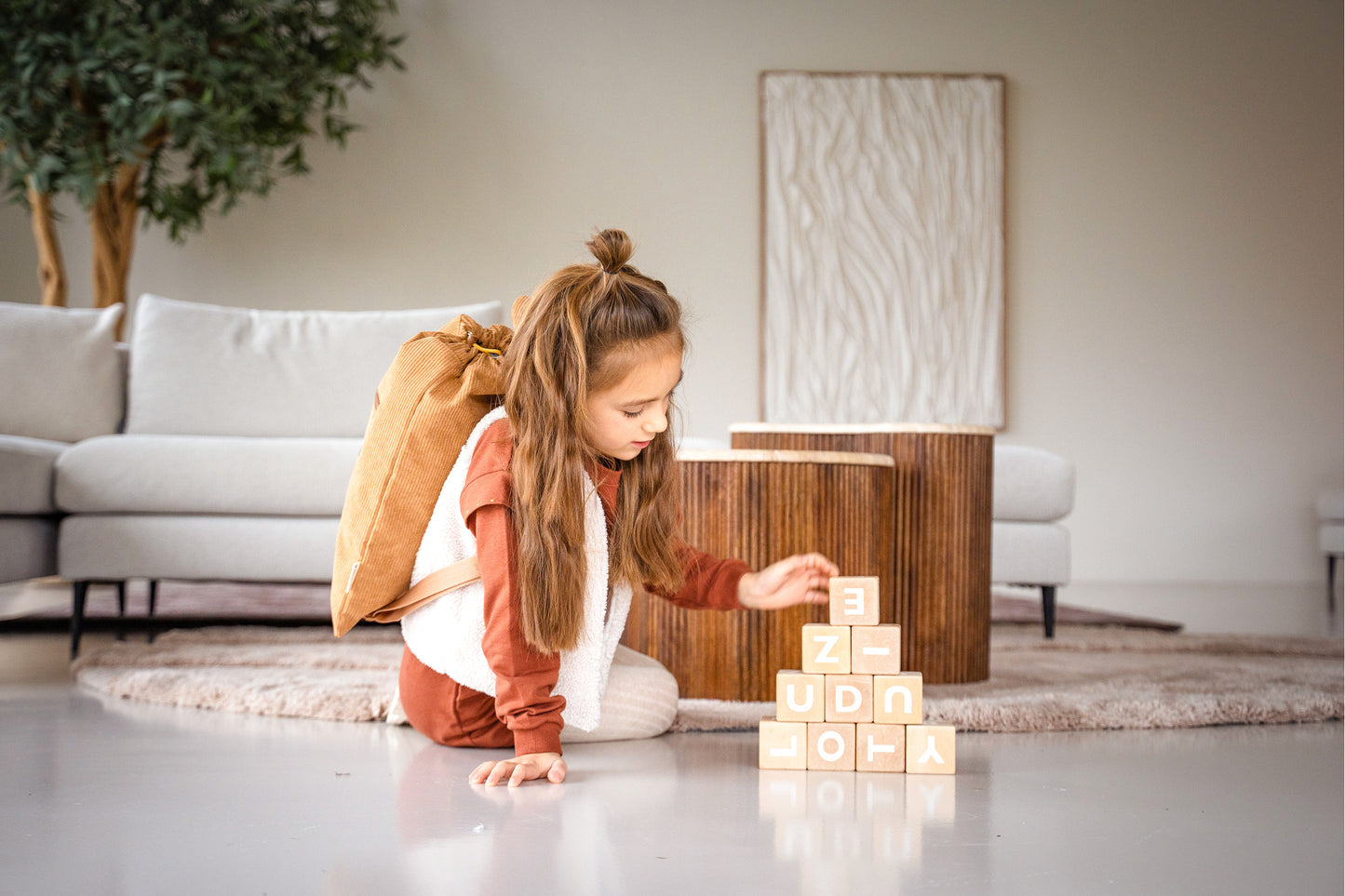 Kidzroom Sportbeutel „Beary Excited“ – Cord-Turnbeutel mit praktischem Kordelverschluss