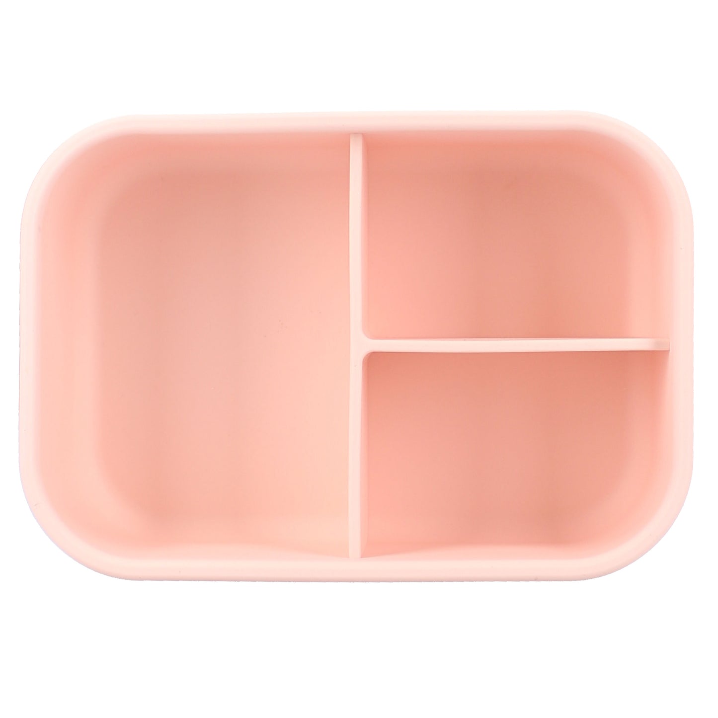 Kidzroom Kinder Lunchbox aus Silikon – Brotdose mit Blumen-Print & 3 Fächern in Rosa