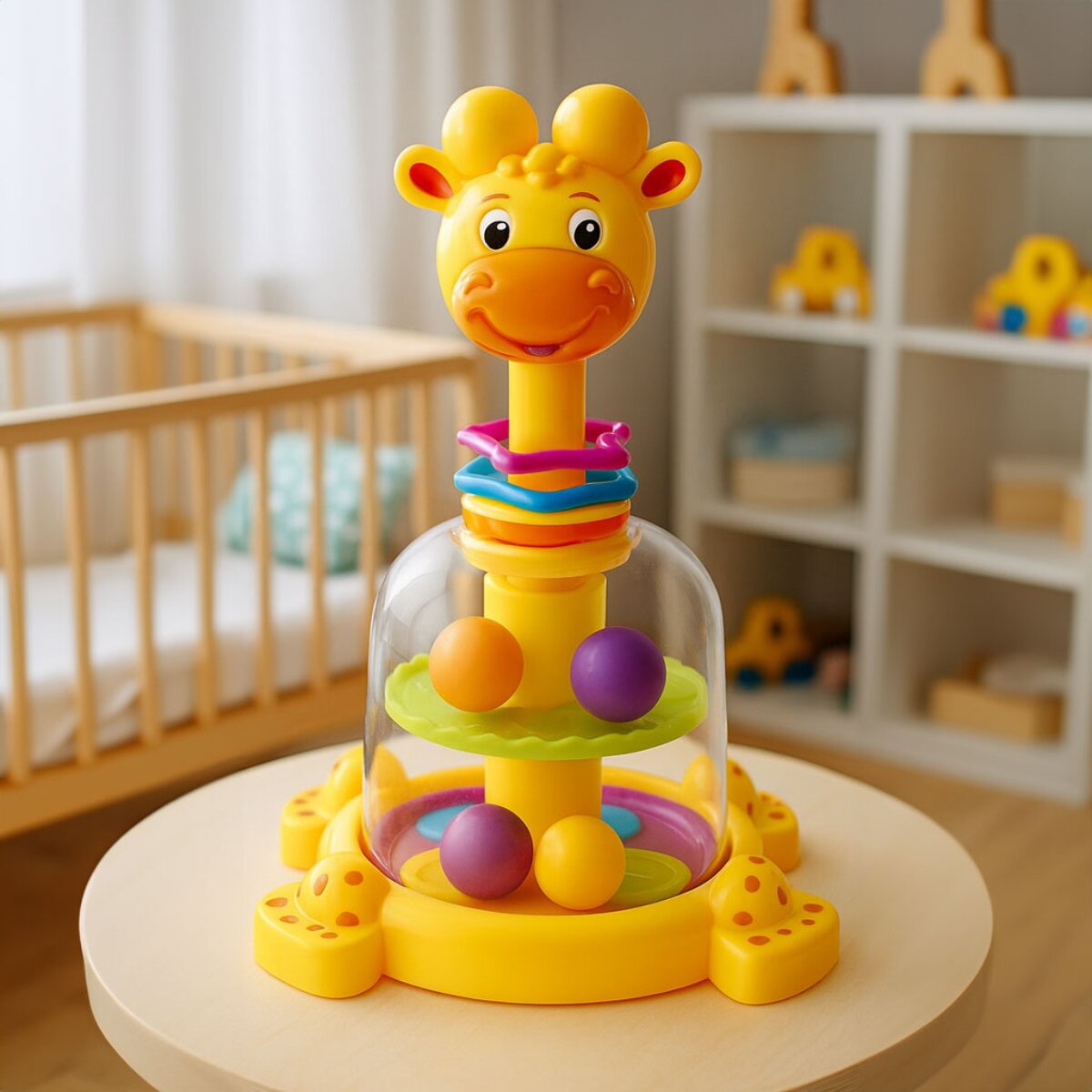 JollyToddler Dreh-Giraffe – Lernspielzeug für Babys & Kleinkinder