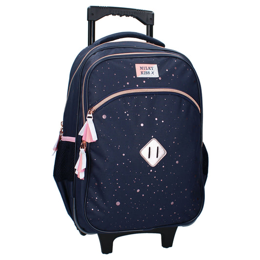Milky Kiss Trolley-Rucksack Divine Days Dunkelblau mit Punkten