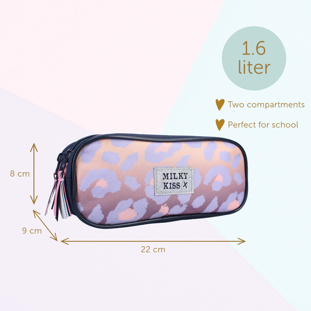 Milky Kiss Federmäppchen Etui mit Reißverschluss für Kinder