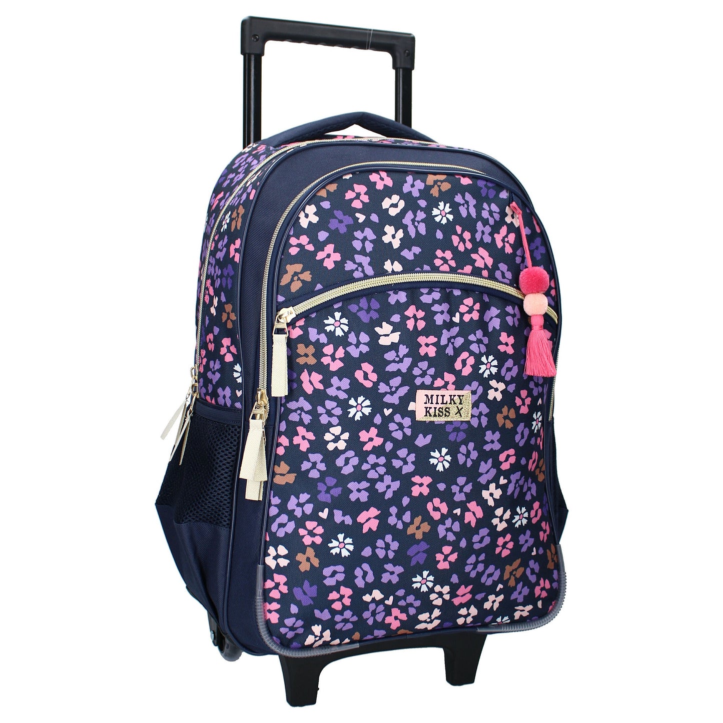 Milky Kiss Trolley-Rucksack Divine Days Dunkelblau mit Blumen