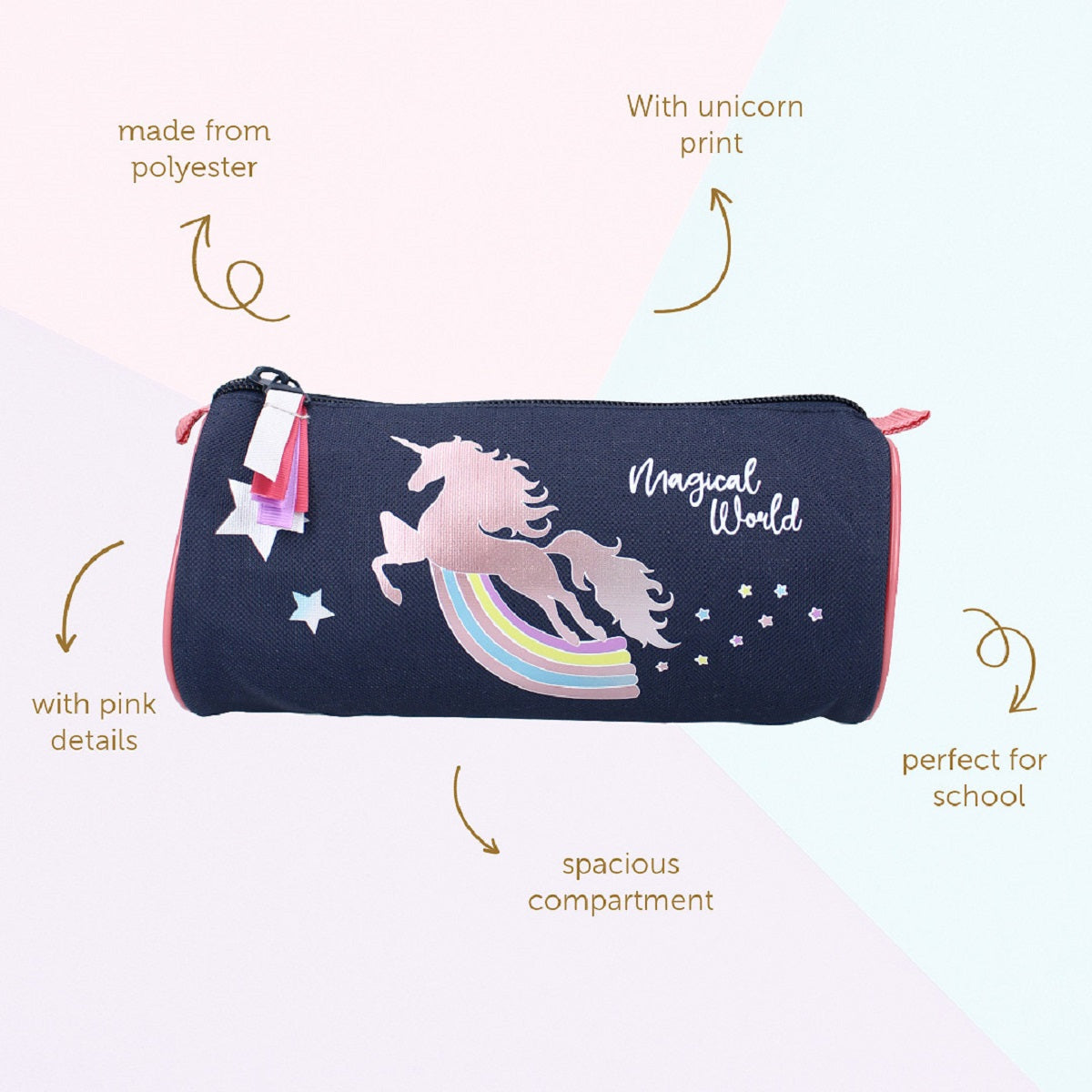 Milky Kiss Federmäppchen Etui mit Reißverschluss für Kinder