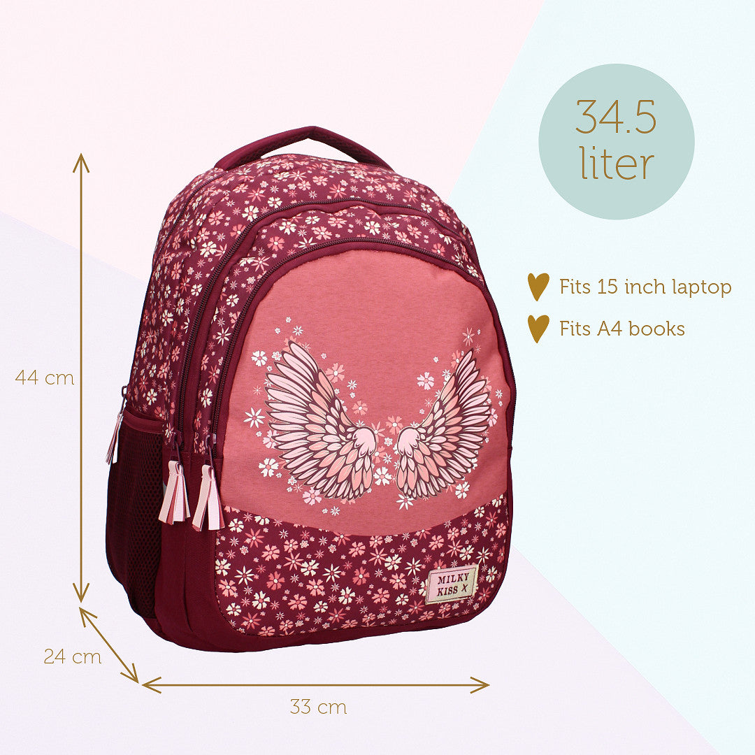 Milky Kiss Rucksack – Schultasche mit Große-Fächer Schulrucksack