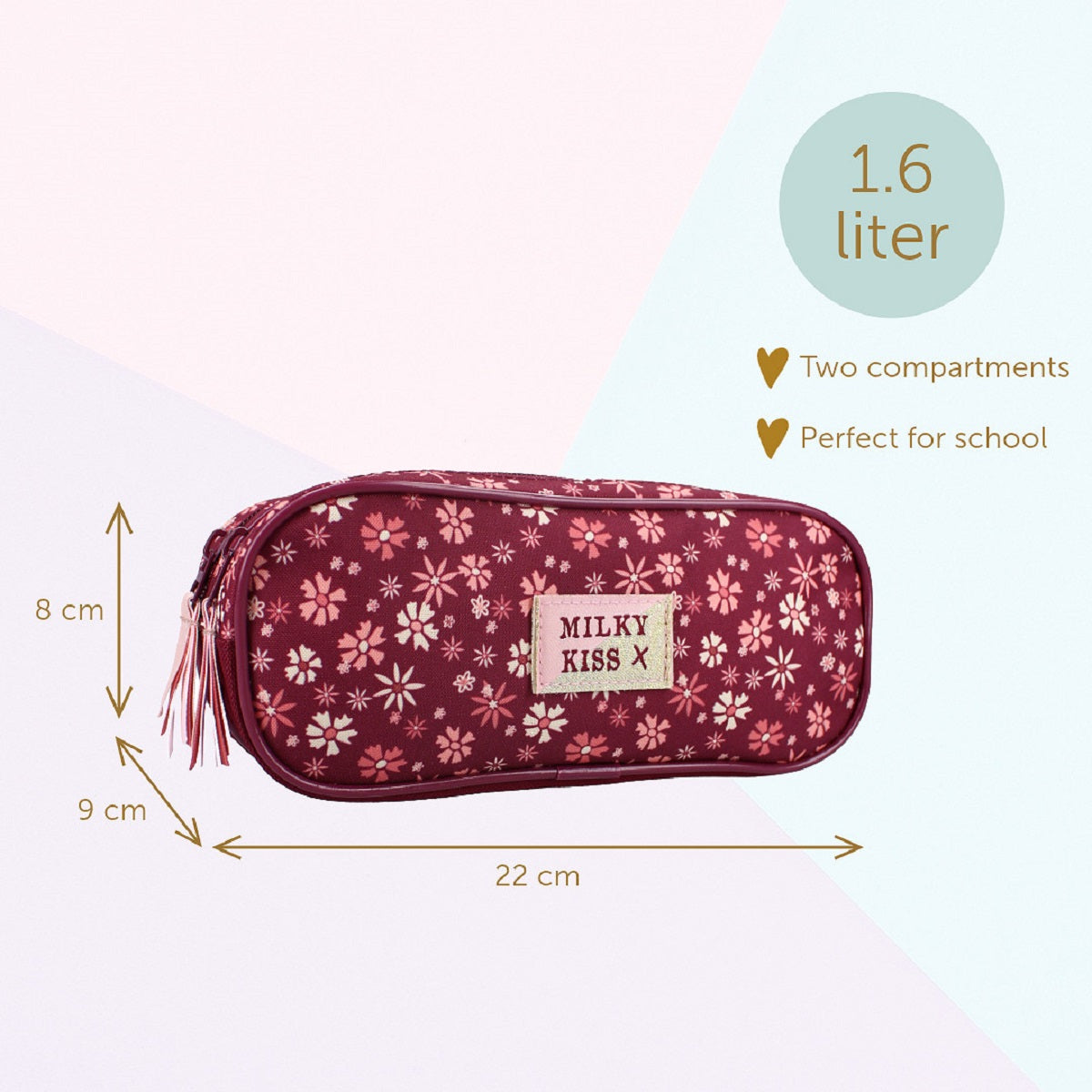 Milky Kiss Federmäppchen Etui mit Reißverschluss für Kinder