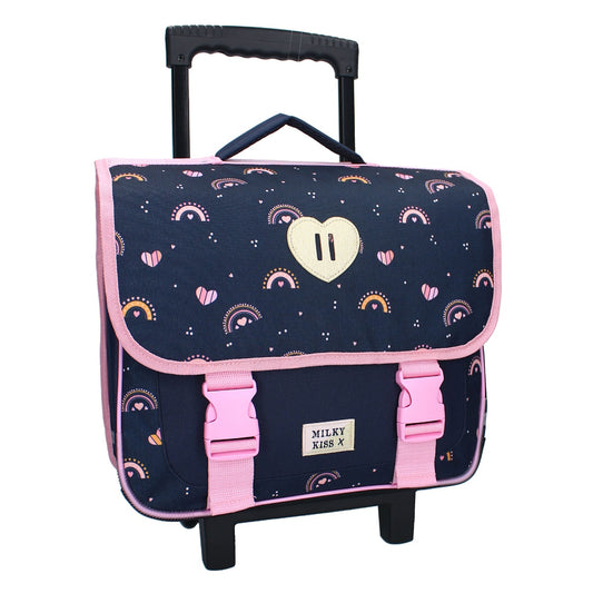 Milky Kiss Rucksack Herz mit Regenbögen und Griff Schultasche