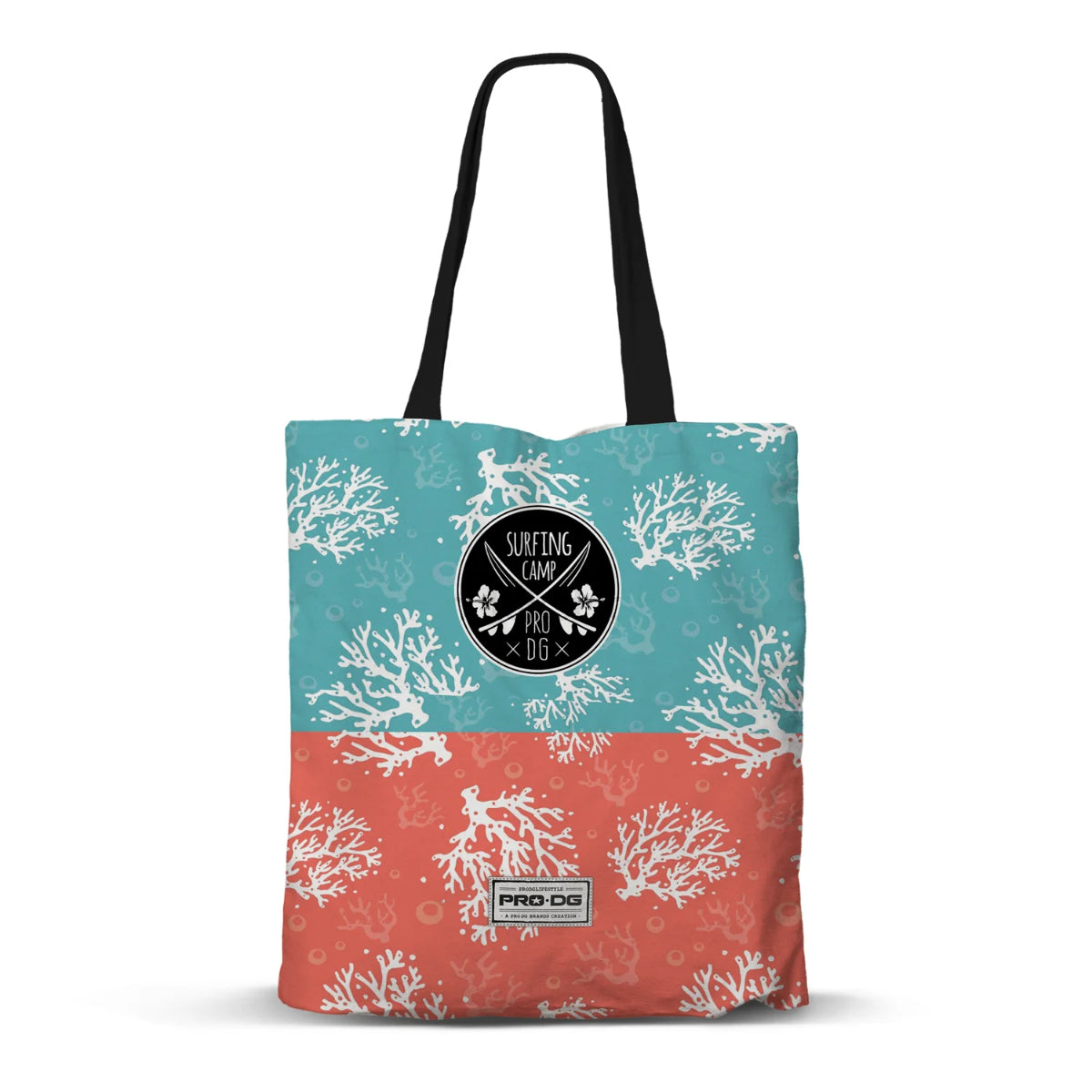 PRODG Surfcamp FAN Shopping Bag blau Tragetasche mit Schultergriffen 33 x 40 cm