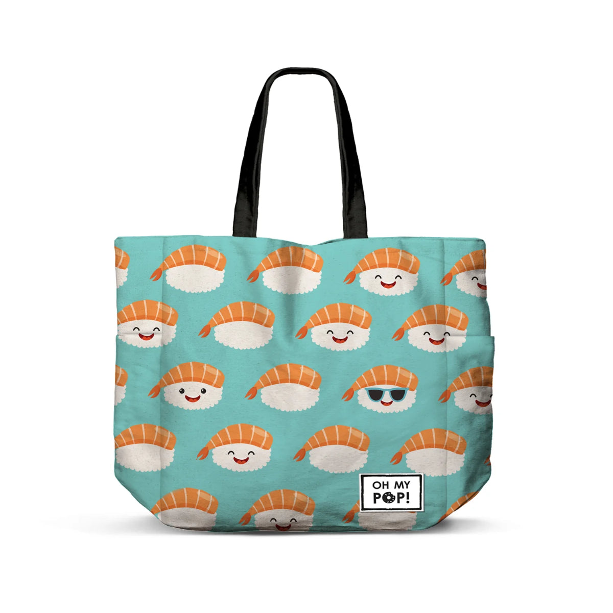 Oh My Pop Nigiri Shopper Tote Bag horizontal mit Reißverschluss und Innentasche