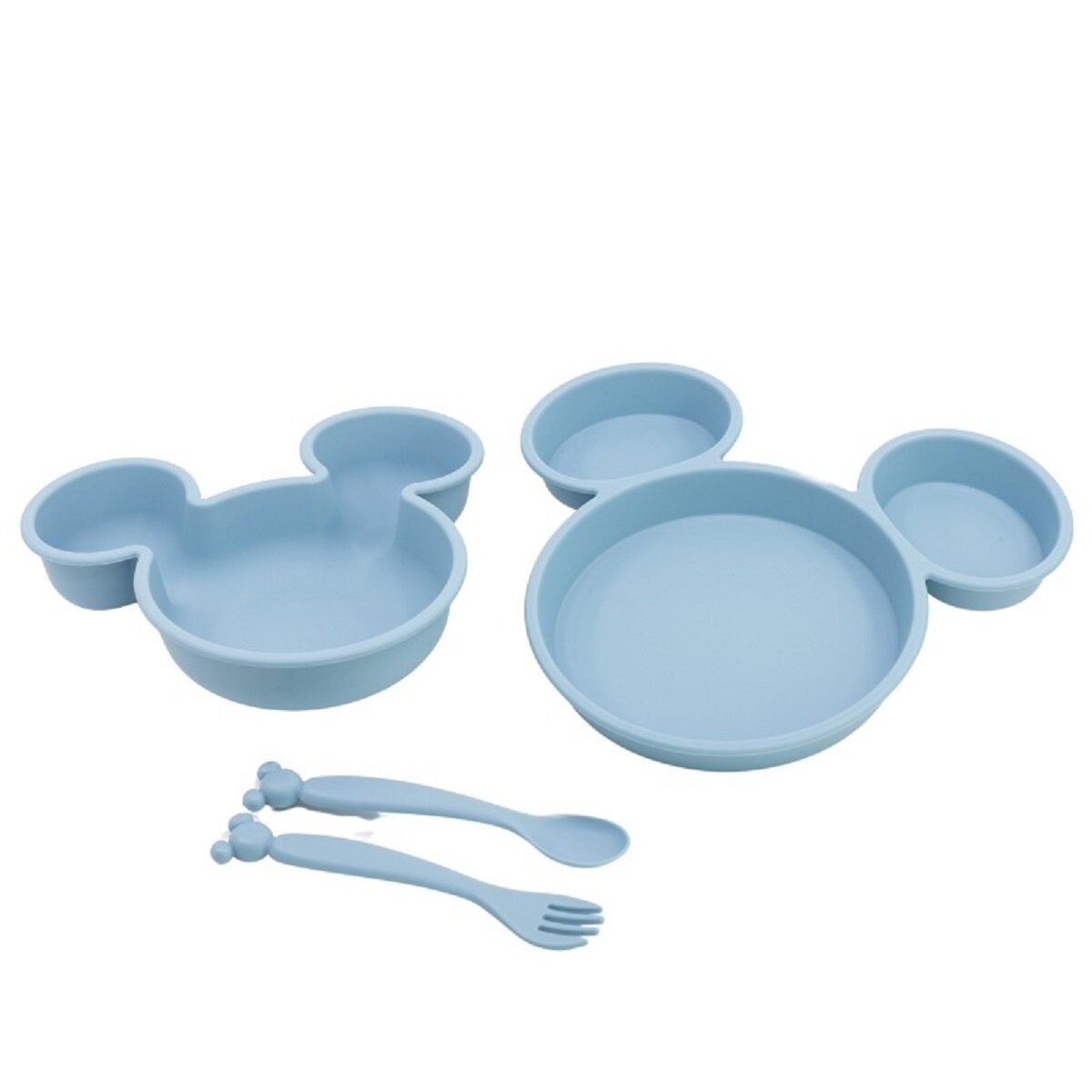 Disney Mickey Mouse Kindergeschirr-Set 4-teilig – Teller, Schale & Besteck in Geschenkbox