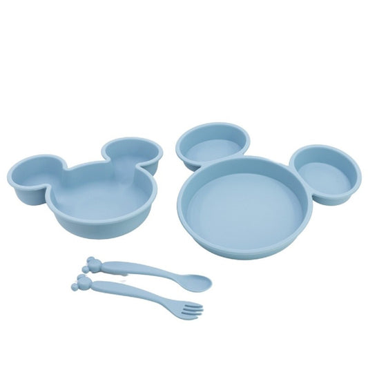 Disney Mickey Mouse Kindergeschirr-Set 4-teilig – Teller, Schale & Besteck in Geschenkbox