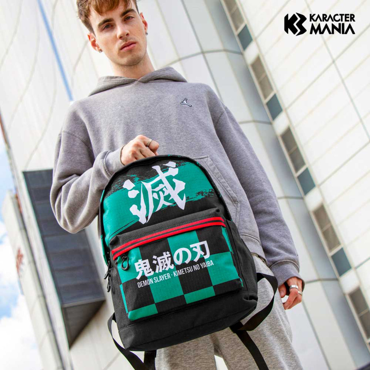Demon Slayer Tanjiro Freizeitrucksack Ripstop Tasche für Schule Alltag Reise