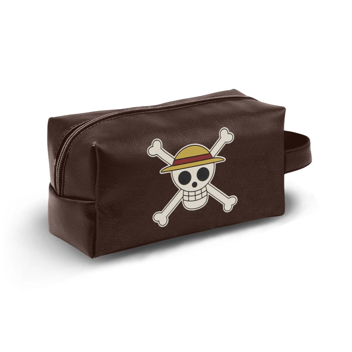 One Piece Kulturbeutel Braun Reise Kosmetiktasche mit Reißverschluss