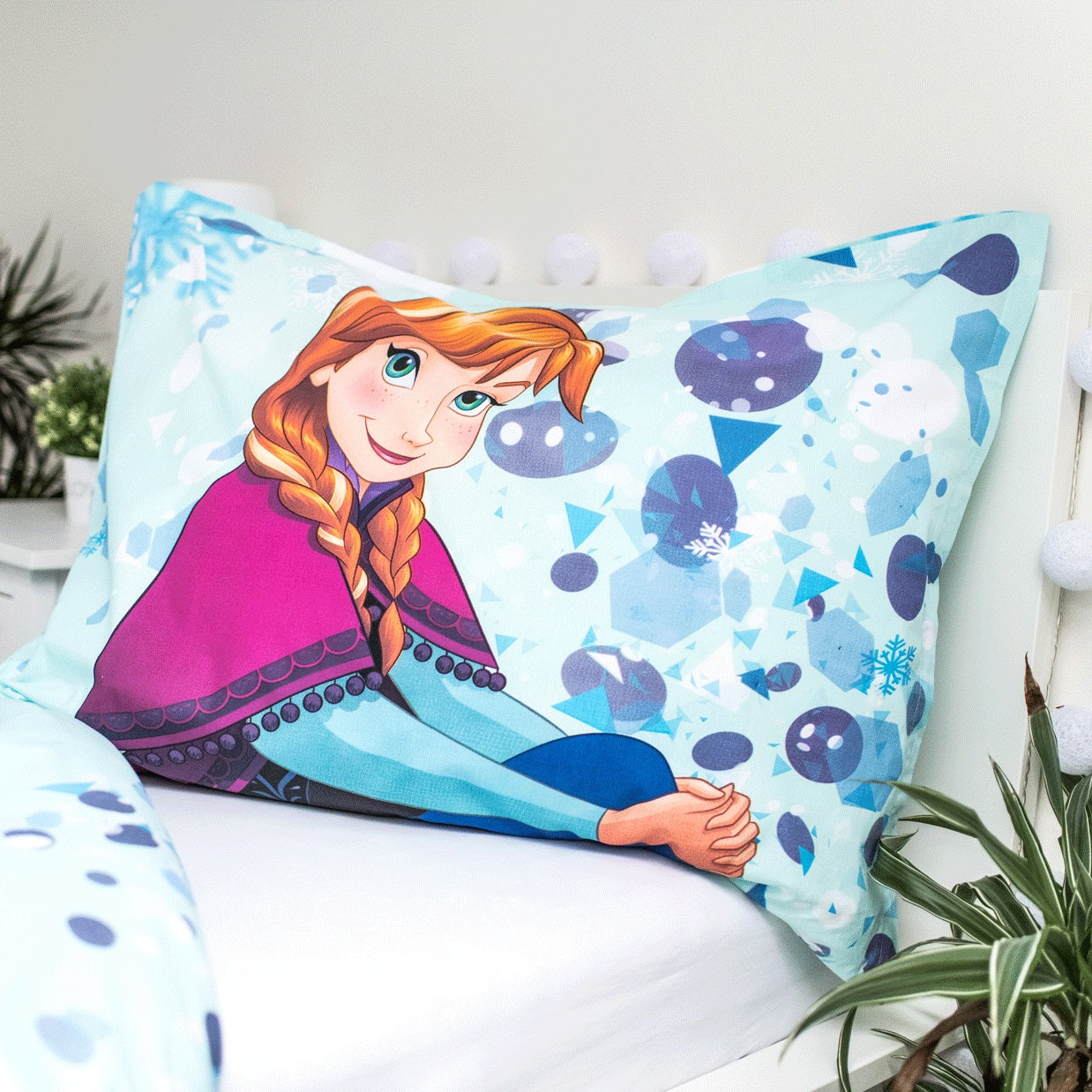 Disney Frozen Baumwolle Bettwäsche mit Glow Effect Bettbezug 140x200 cm & Kissenbezug 70x90 cm