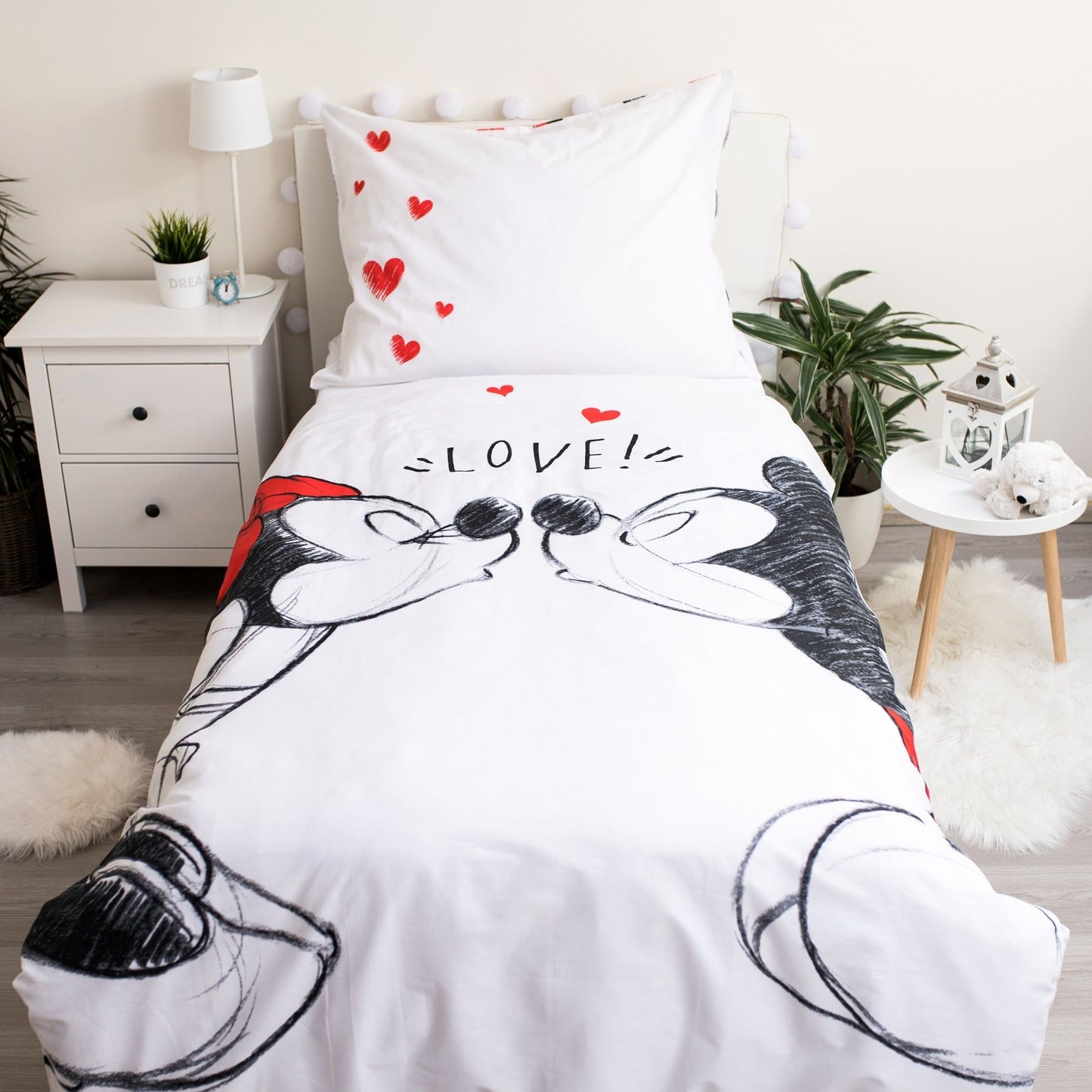 Disney Mickey Mouse Design Kuschelige Bettwäsche Baumwolle, 140x200 cm & 70x90 cm