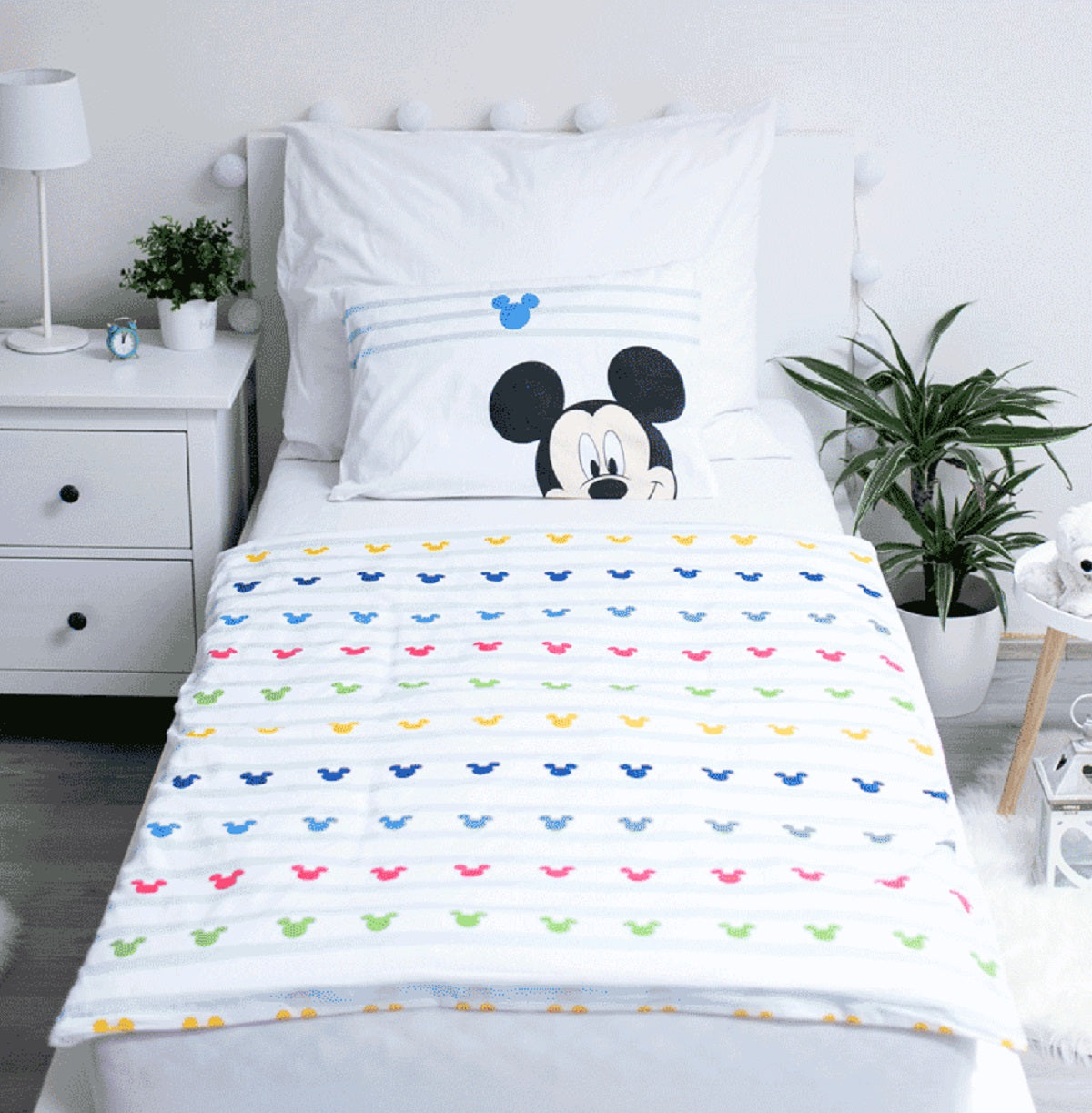 Disney Mickey Mouse Kinderbettwäsche – Bettbezug 100x135 cm & Kissenbezug 40x60 cm