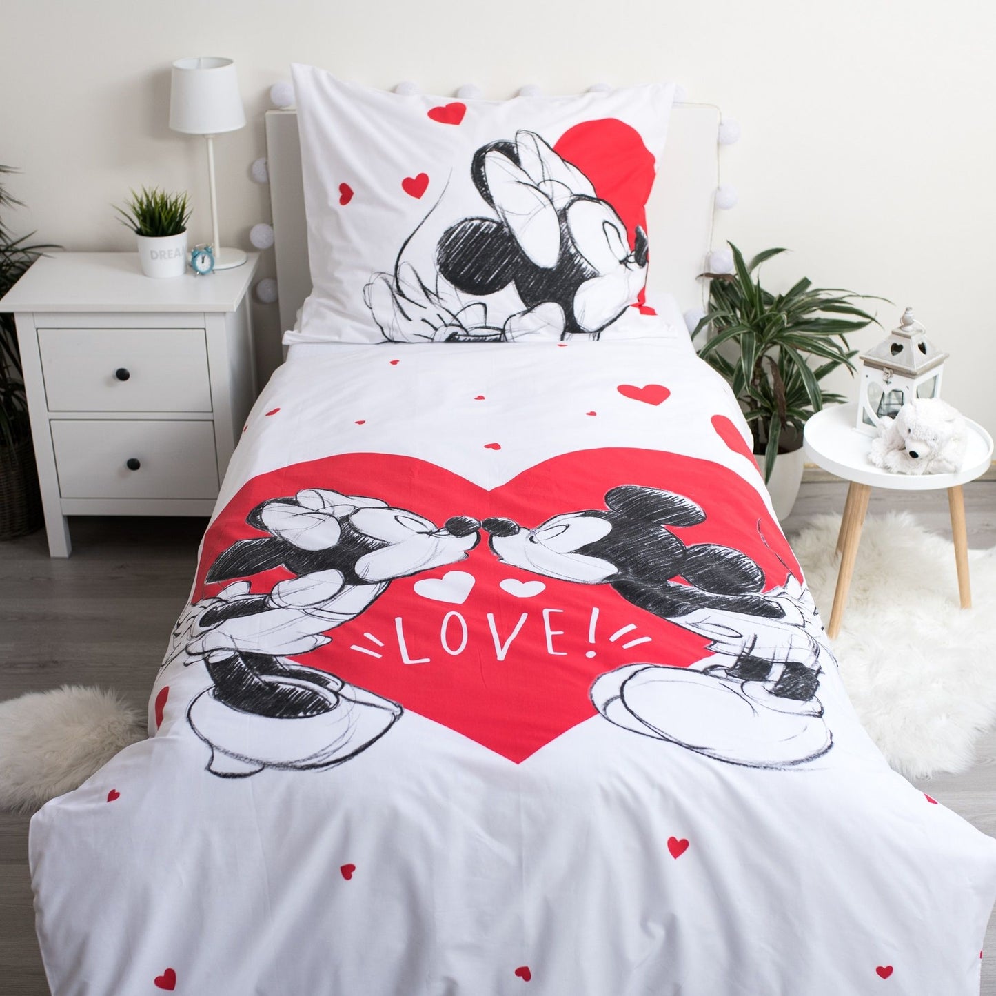 Disney Mickey Mouse Design Kuschelige Bettwäsche Baumwolle, 140x200 cm & 70x90 cm