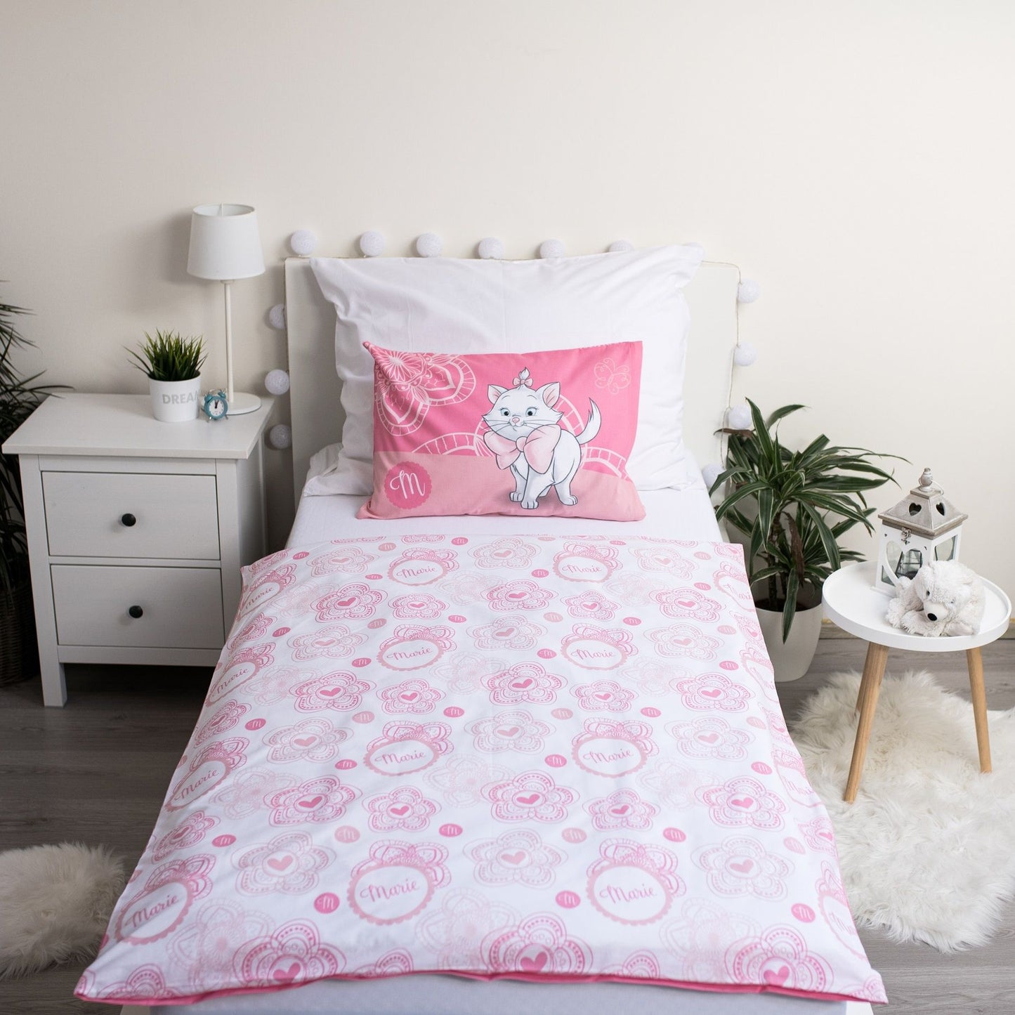 Disney Marie Kinderbettwäsche – Bettbezug 100x135 cm & Kissenbezug 40x60 cm