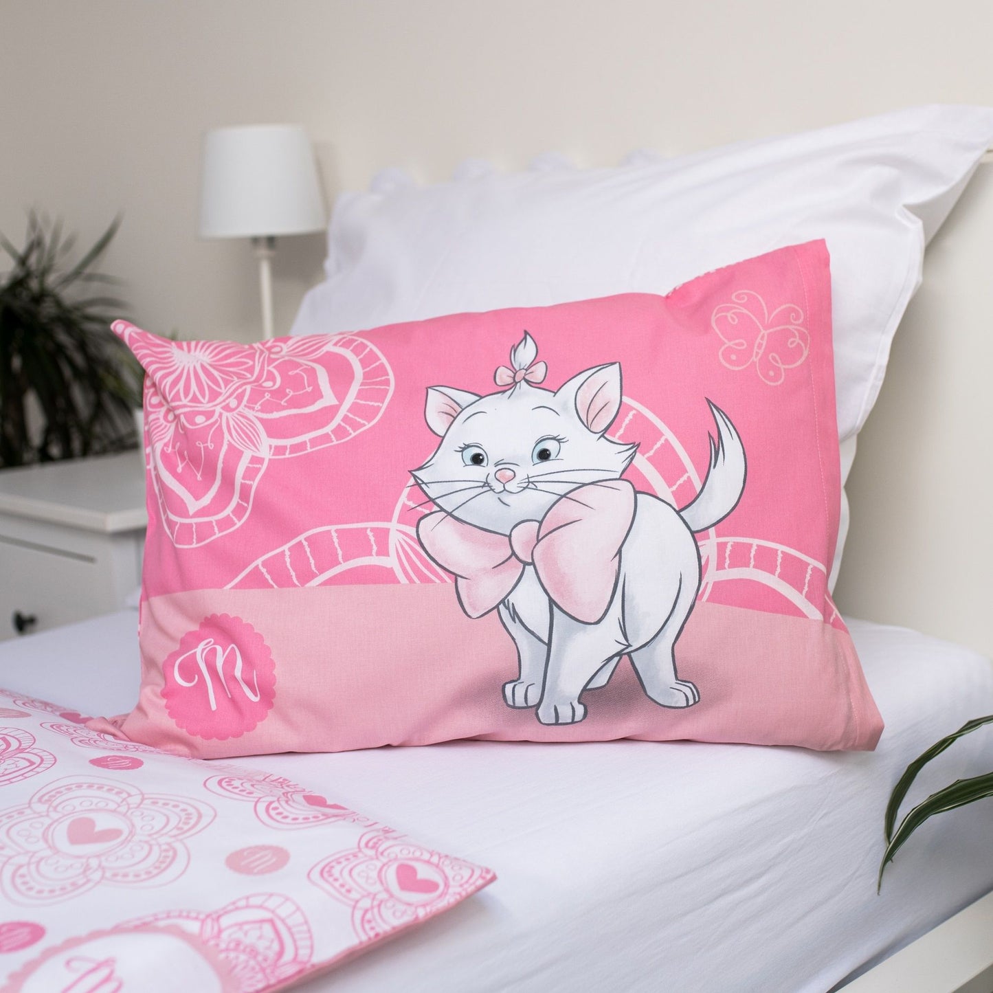 Disney Marie Kinderbettwäsche – Bettbezug 100x135 cm & Kissenbezug 40x60 cm
