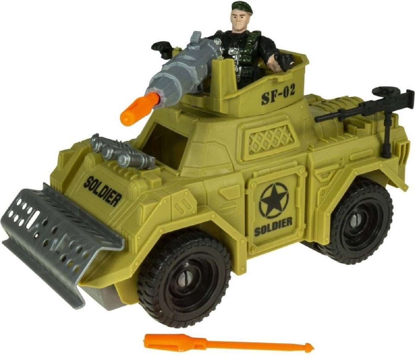 Jollity Works Armee Spielset – Panzerwagen mit Figuren & Zubehör