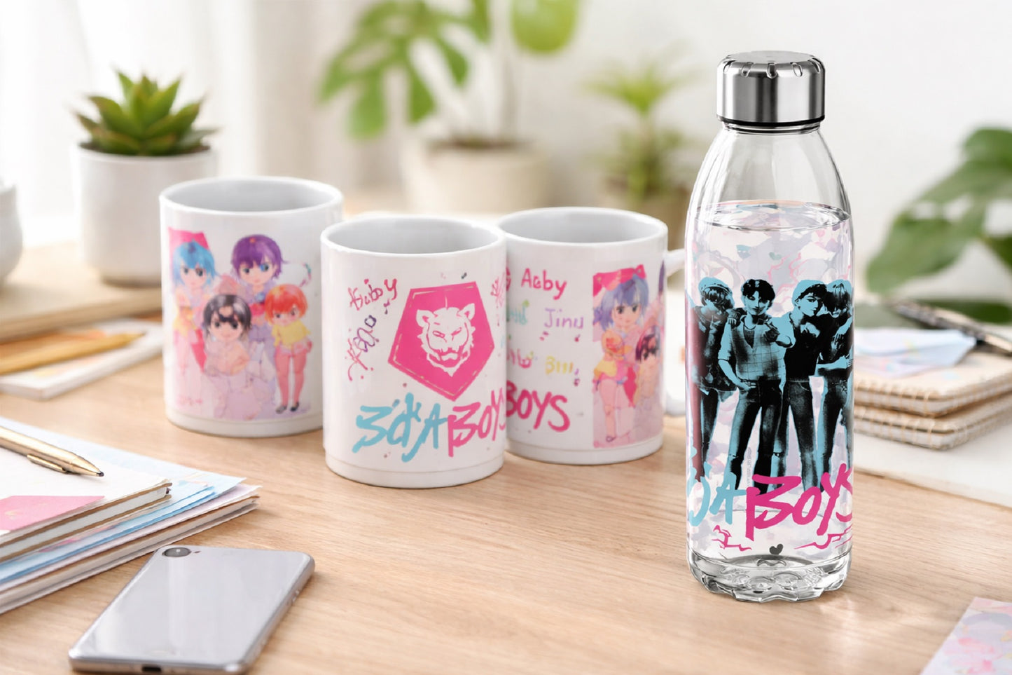 KPop Demon Hunters Trinkflasche 980 ml Aqua Bottle aus Tritan für Schule und Freizeit