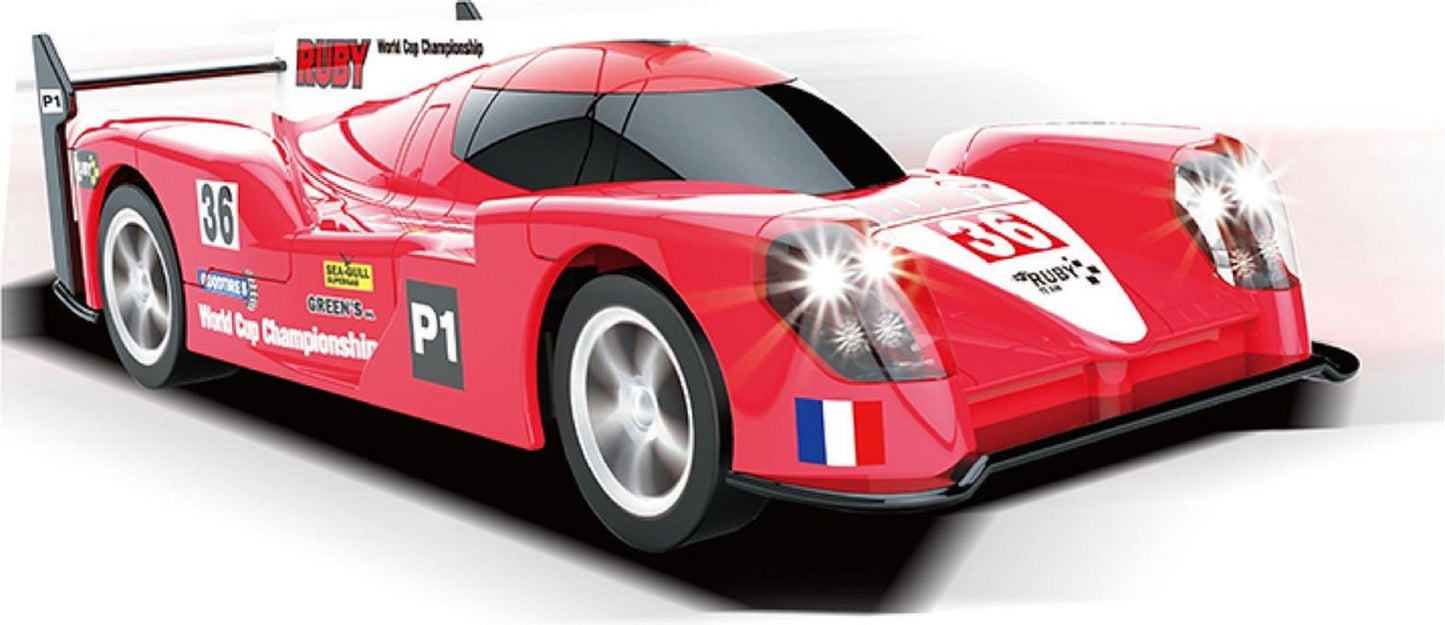 Jollity Works Rennwagen 5V – Rotes Sportauto kompatibel mit Wonky Monkey Bahn