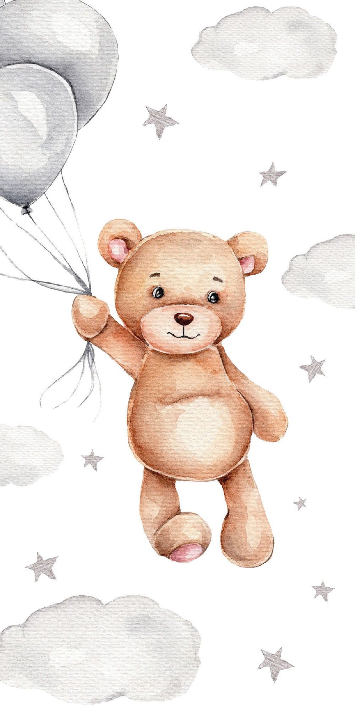 Teddy Bear Baumwolle Strandtuch Frottee Badetuch mit Premium Druck, 70x140 cm
