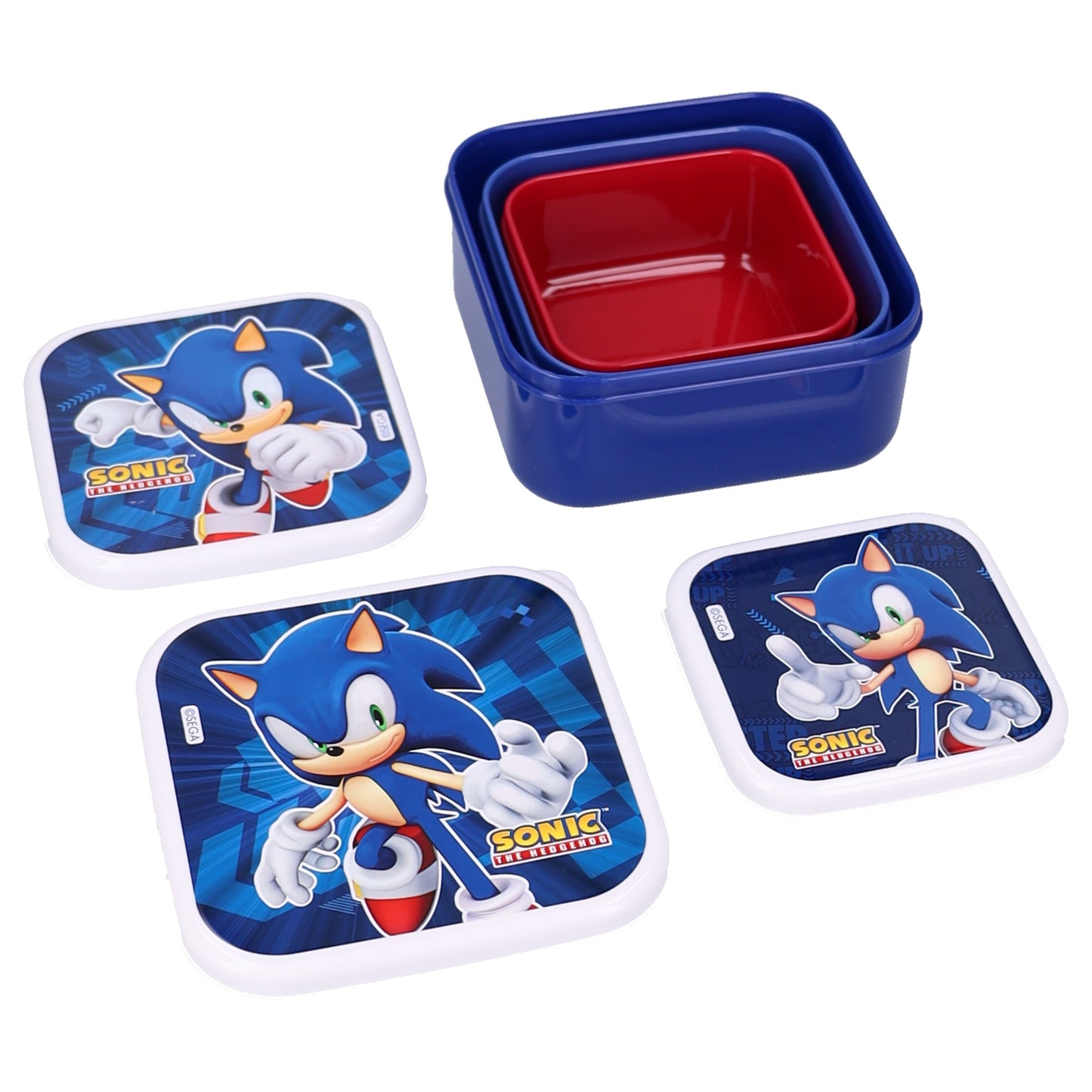 Sonic 3 Teilig Lunchbox Set Fresh Bites für Schule und Freizeit