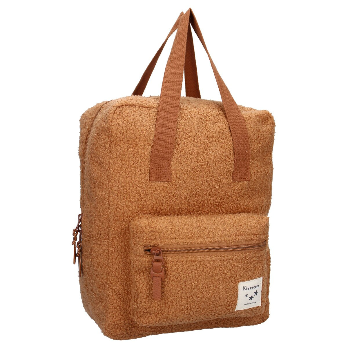 Kidzroom Rucksack – Teddystoff Kinderrucksack mit Fronttasche