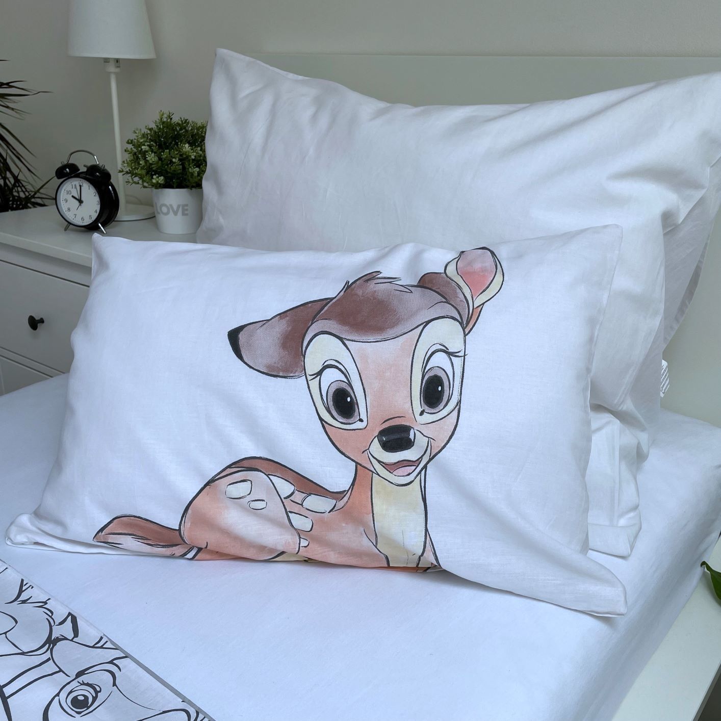 Disney Bambi Bettwäsche für Kinder – Bettbezug 100x135 cm + Kissenbezug 40x60 cm