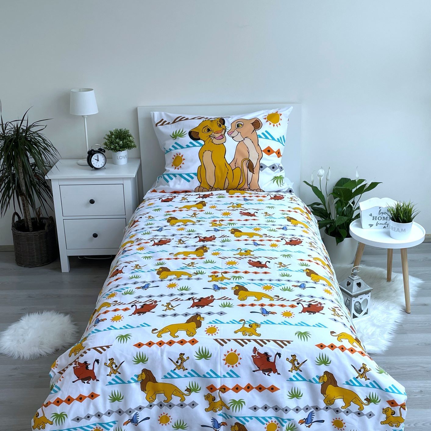 Lion King Design Kuschelige Bettwäsche Baumwolle, 140x200 cm & 70x90 cm