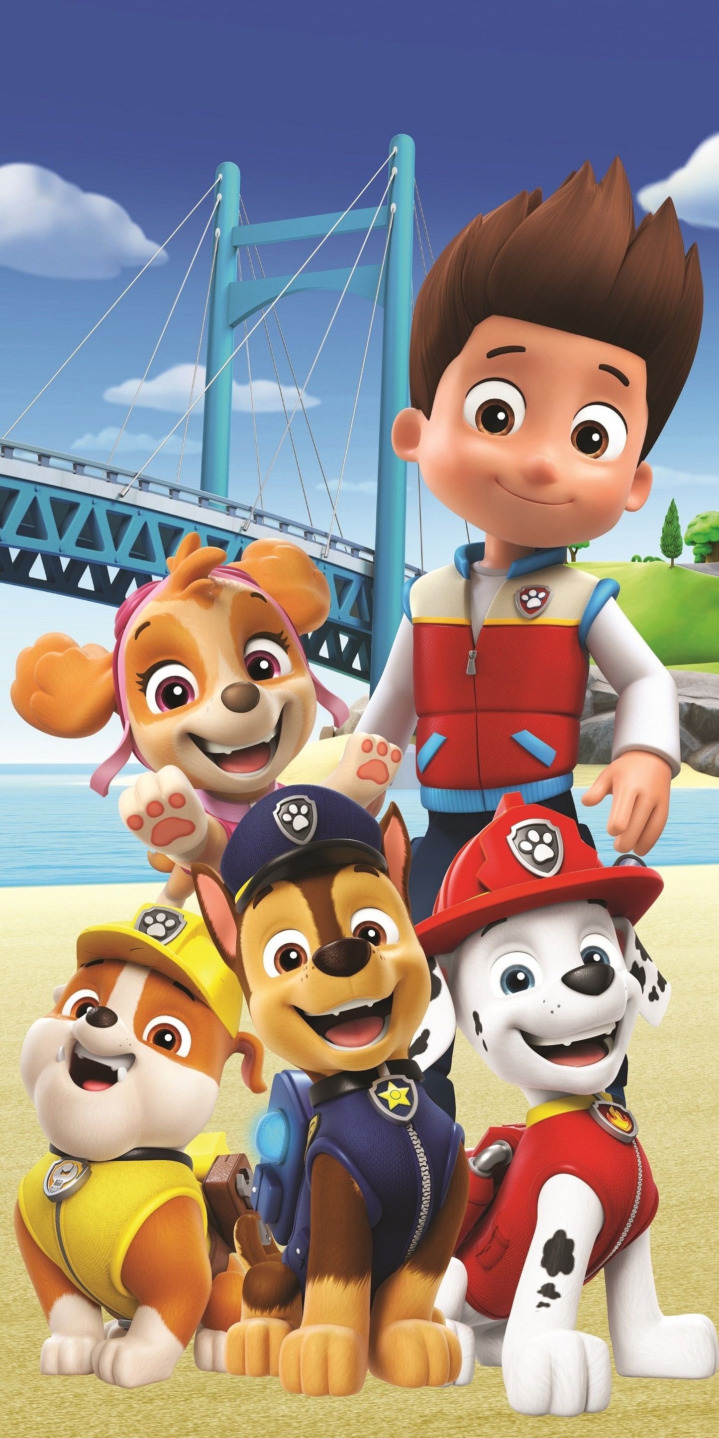 Paw Patrol Baumwolle Strandtuch Frottee Badetuch mit Premium Druck, 70x140 cm