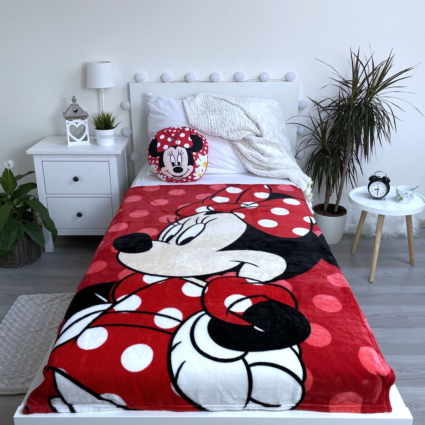 Disney Minnie Mouse Mikroflanelldecke 100x150 cm Kuscheldecke aus 100 % Polyester, Weich & Warm