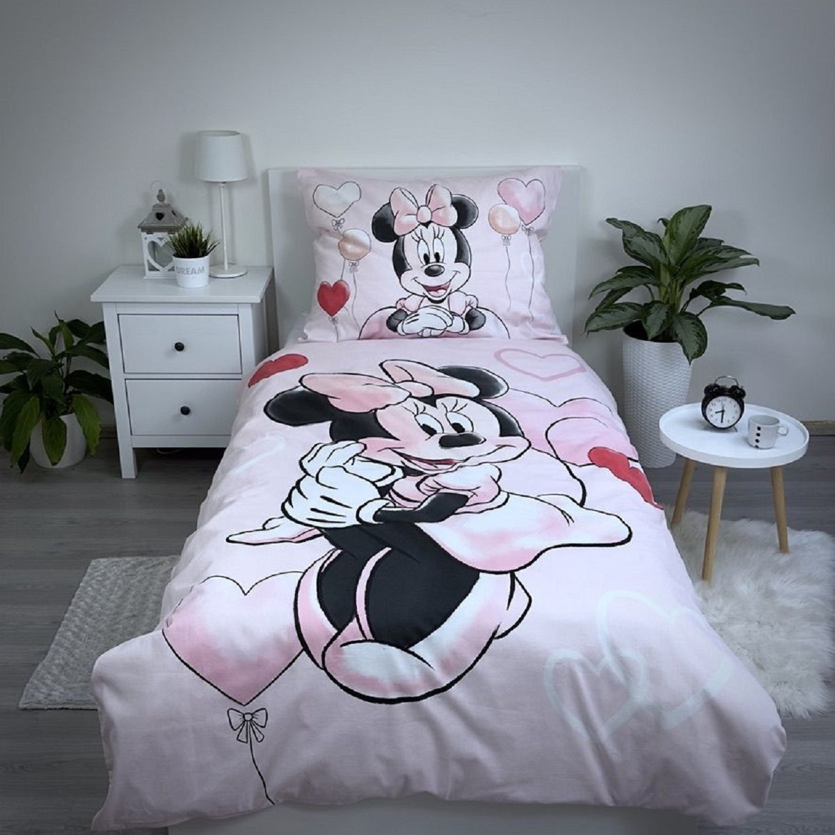 Disney Minnie Mouse Design Kuschelige Bettwäsche Baumwolle, 140x200 cm & 70x90 cm