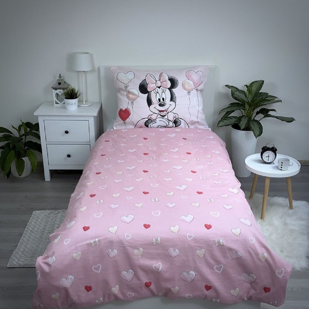 Disney Minnie Mouse Design Kuschelige Bettwäsche Baumwolle, 140x200 cm & 70x90 cm