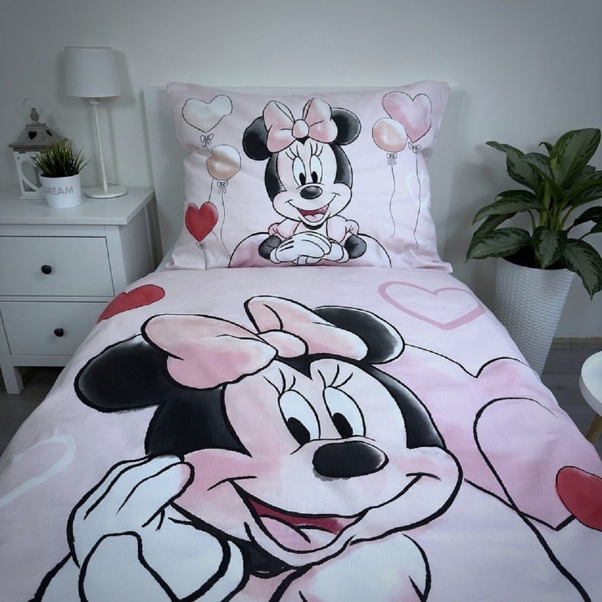 Disney Minnie Mouse Design Kuschelige Bettwäsche Baumwolle, 140x200 cm & 70x90 cm